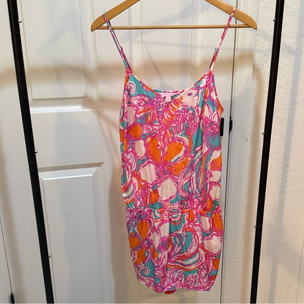 Lilly Pulitzer Deanna Romper in Feeling Tanked Print